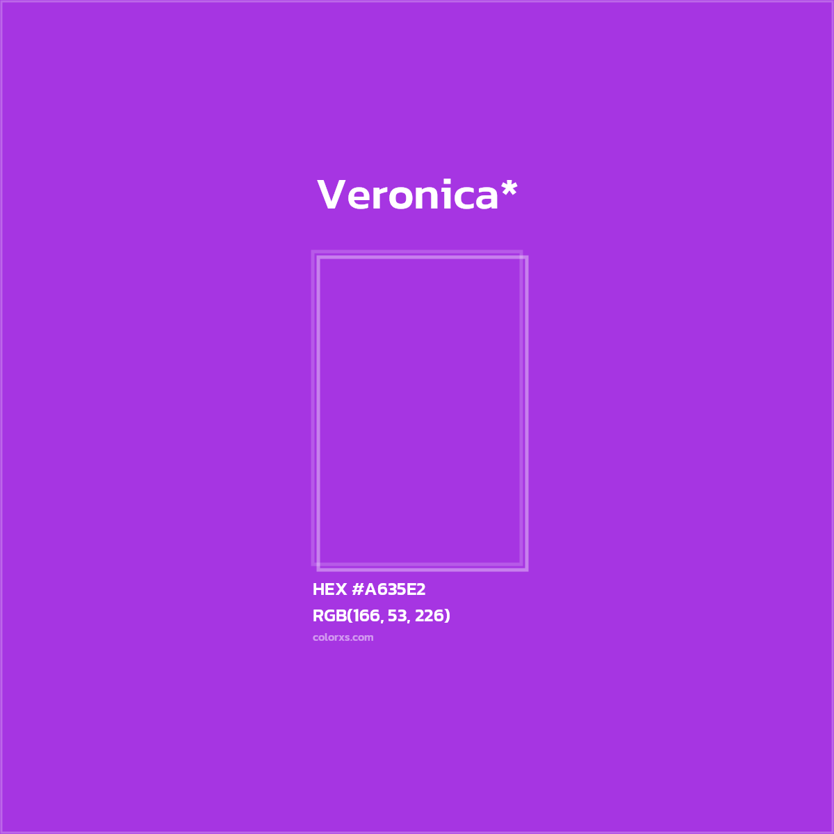 #A635E2 hex color. RGB, RYB, CMYK, HSL, HSV codes and color conversions. Matching color names, palettes, paints.