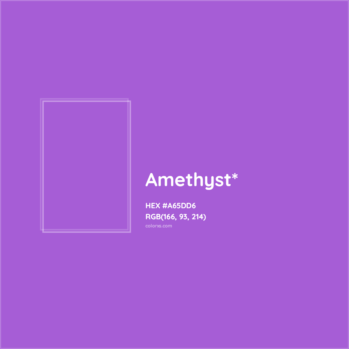 #A65DD6 hex color. RGB, RYB, CMYK, HSL, HSV codes and color conversions. Matching color names, palettes, paints.