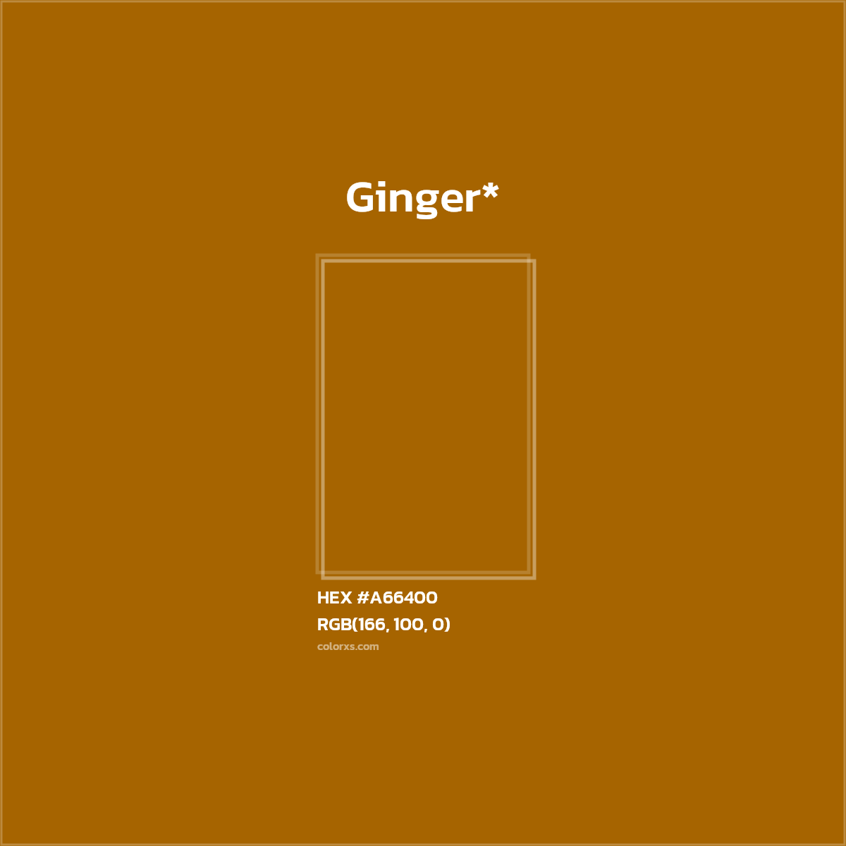 #A66400 hex color. RGB, RYB, CMYK, HSL, HSV codes and color conversions. Matching color names, palettes, paints.
