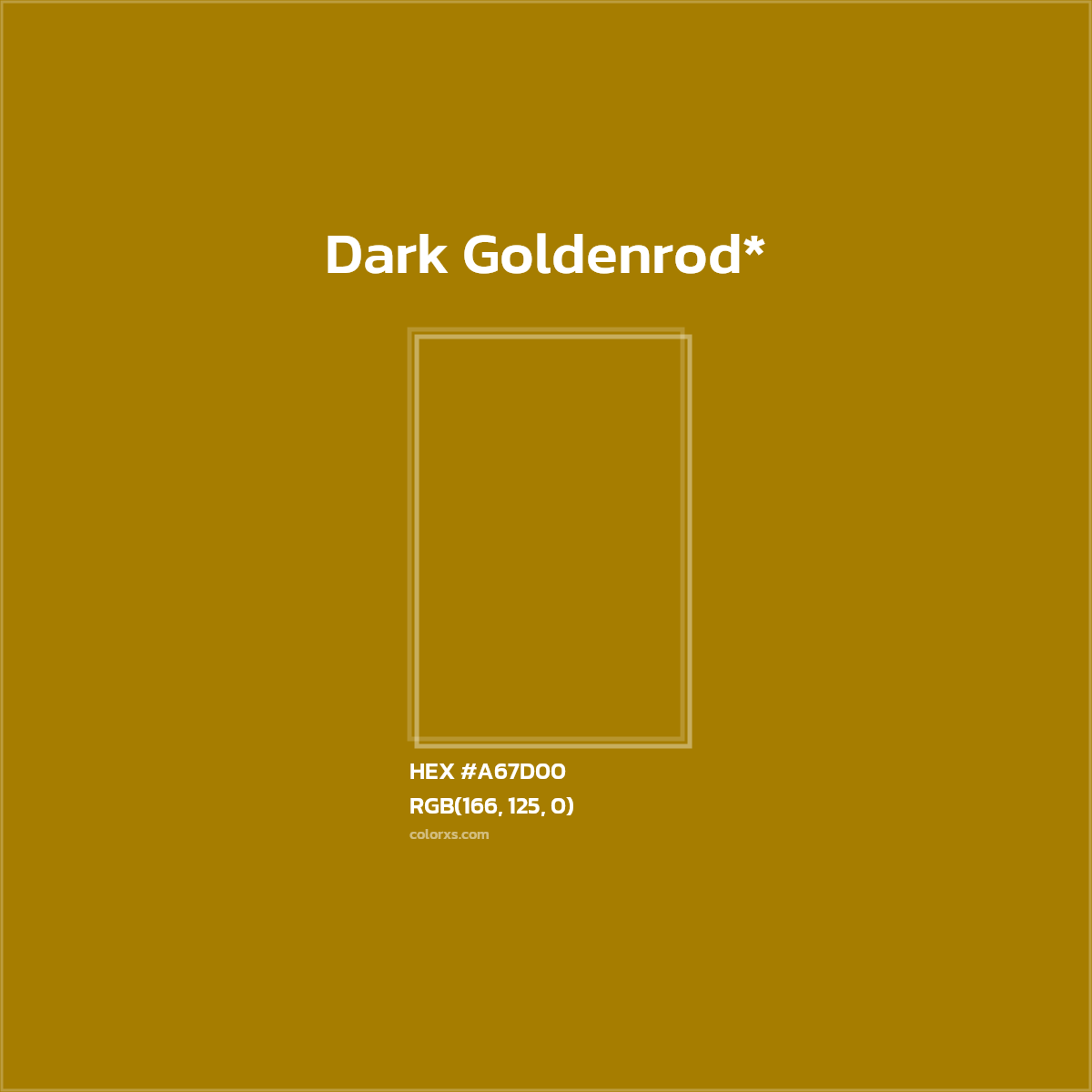 #A67D00 hex color. RGB, RYB, CMYK, HSL, HSV codes and color conversions. Matching color names, palettes, paints.