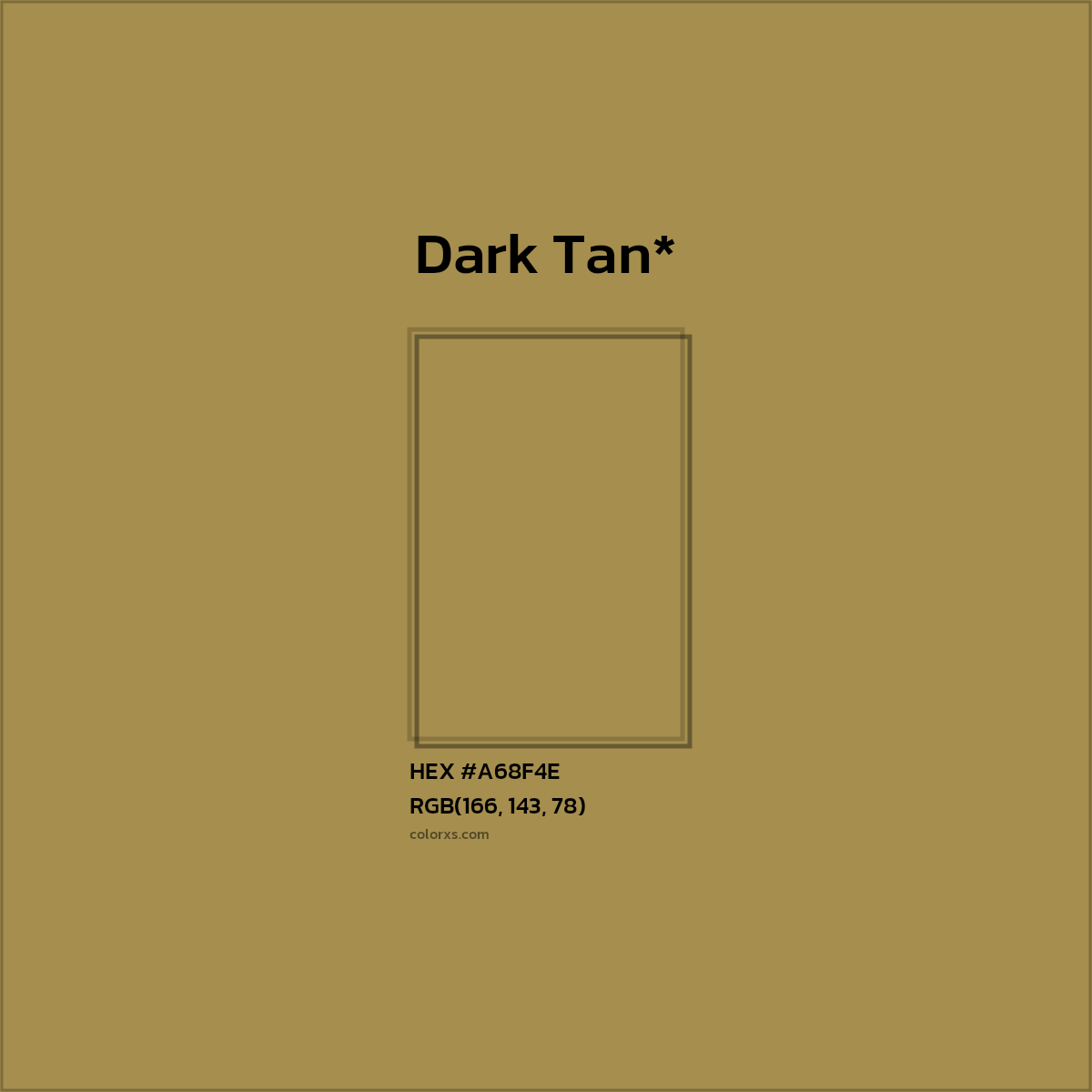 #A68F4E hex color. RGB, RYB, CMYK, HSL, HSV codes and color conversions. Matching color names, palettes, paints.