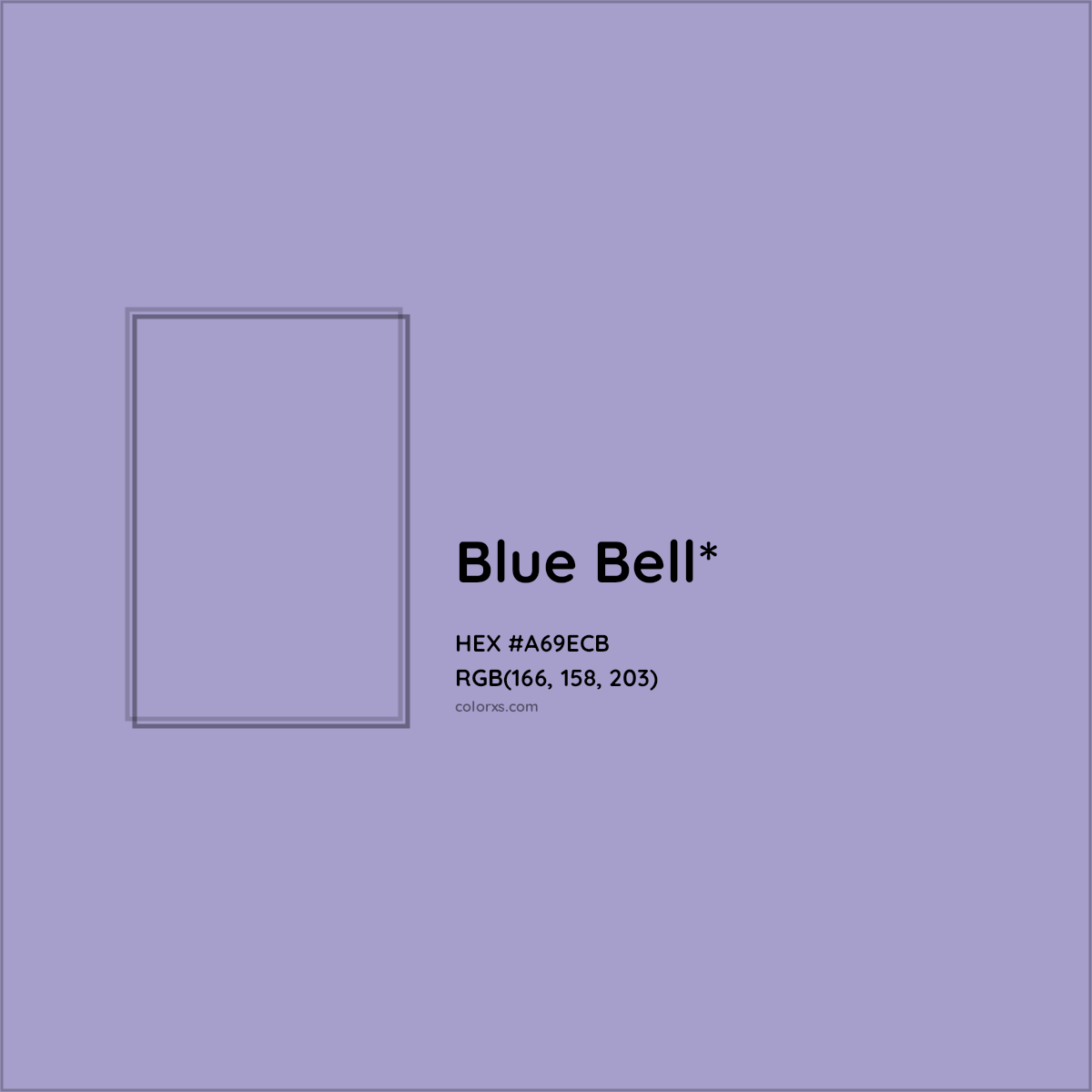 #A69ECB hex color. RGB, RYB, CMYK, HSL, HSV codes and color conversions. Matching color names, palettes, paints.