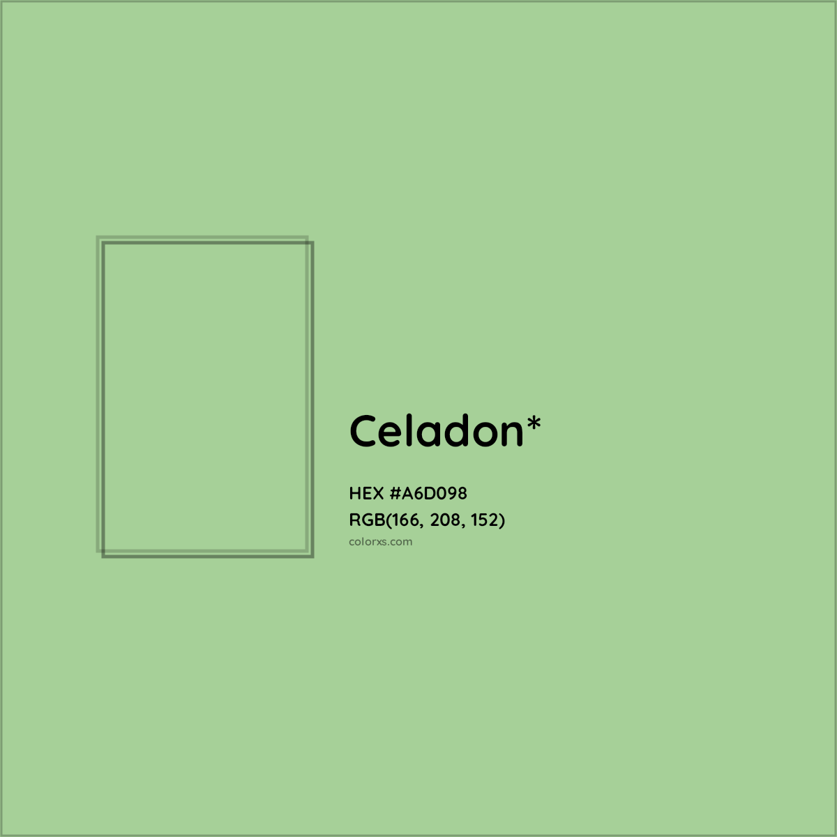 #A6D098 hex color. RGB, RYB, CMYK, HSL, HSV codes and color conversions. Matching color names, palettes, paints.