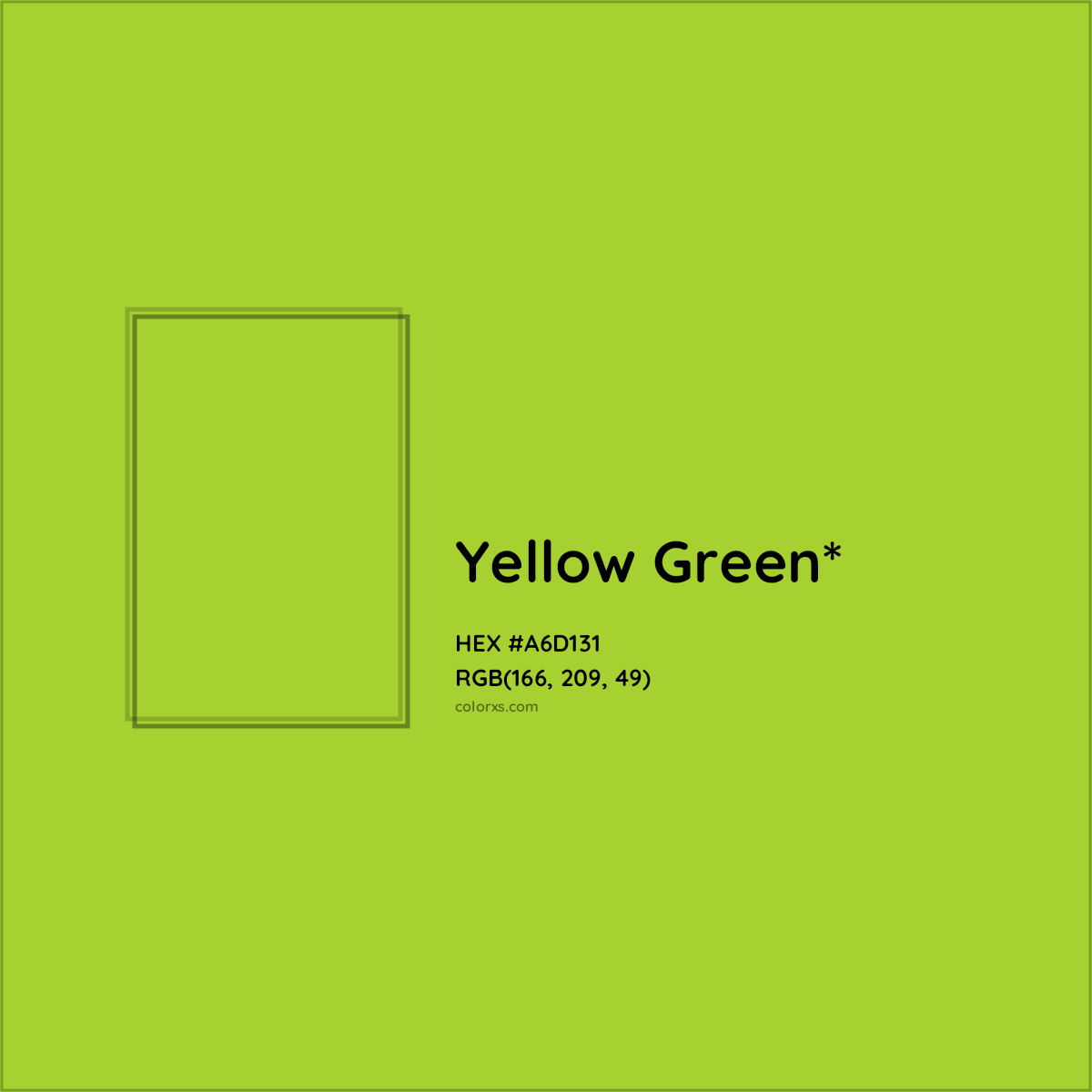 #A6D131 hex color. RGB, RYB, CMYK, HSL, HSV codes and color conversions. Matching color names, palettes, paints.