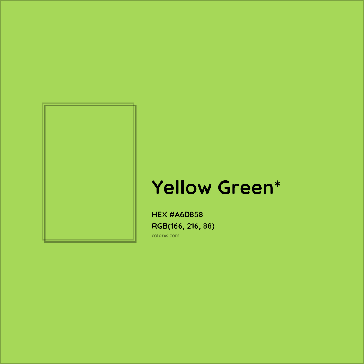 #A6D858 hex color. RGB, RYB, CMYK, HSL, HSV codes and color conversions. Matching color names, palettes, paints.