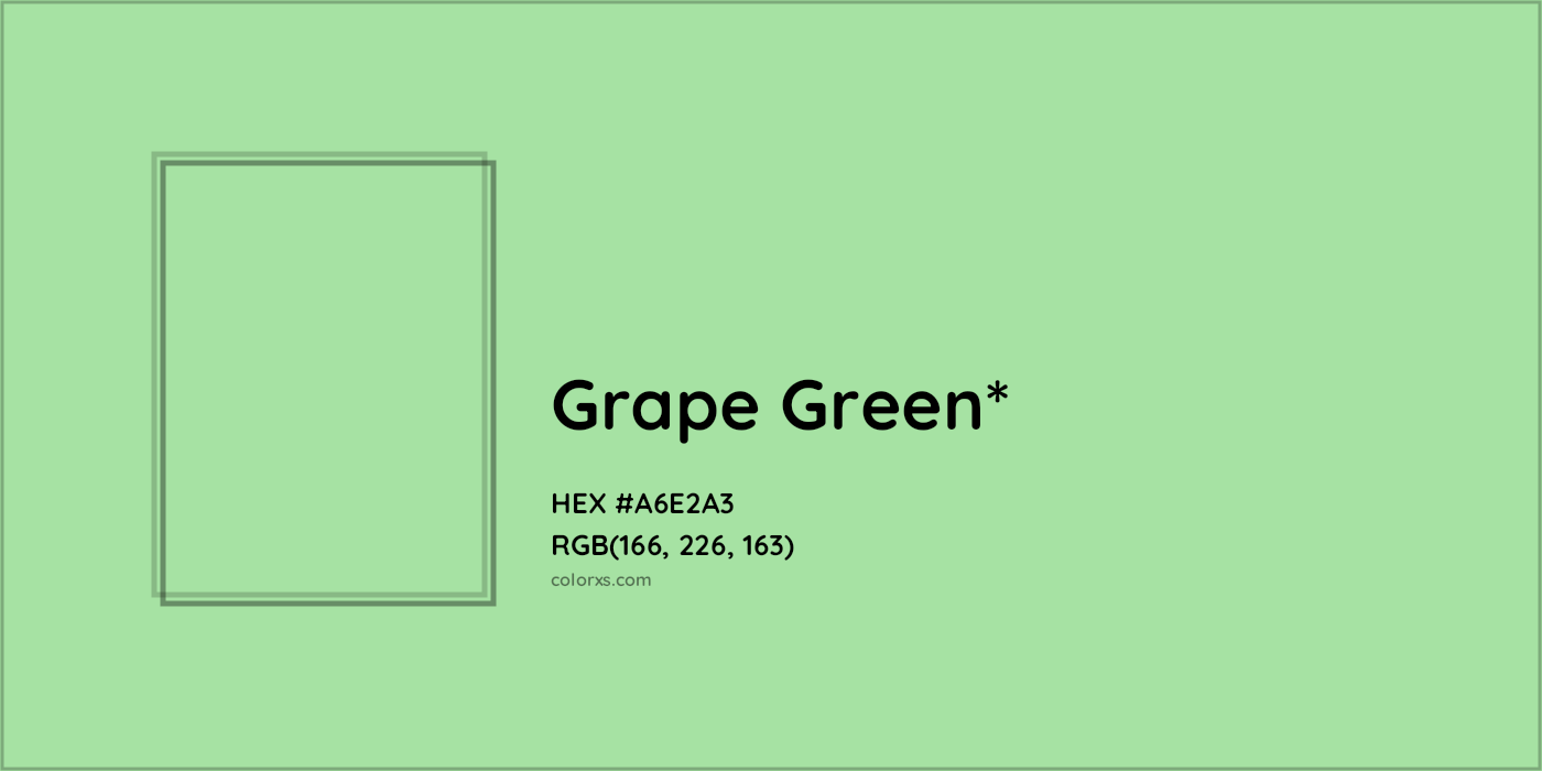 #A6E2A3 hex color. RGB, RYB, CMYK, HSL, HSV codes and color conversions. Matching color names, palettes, paints.