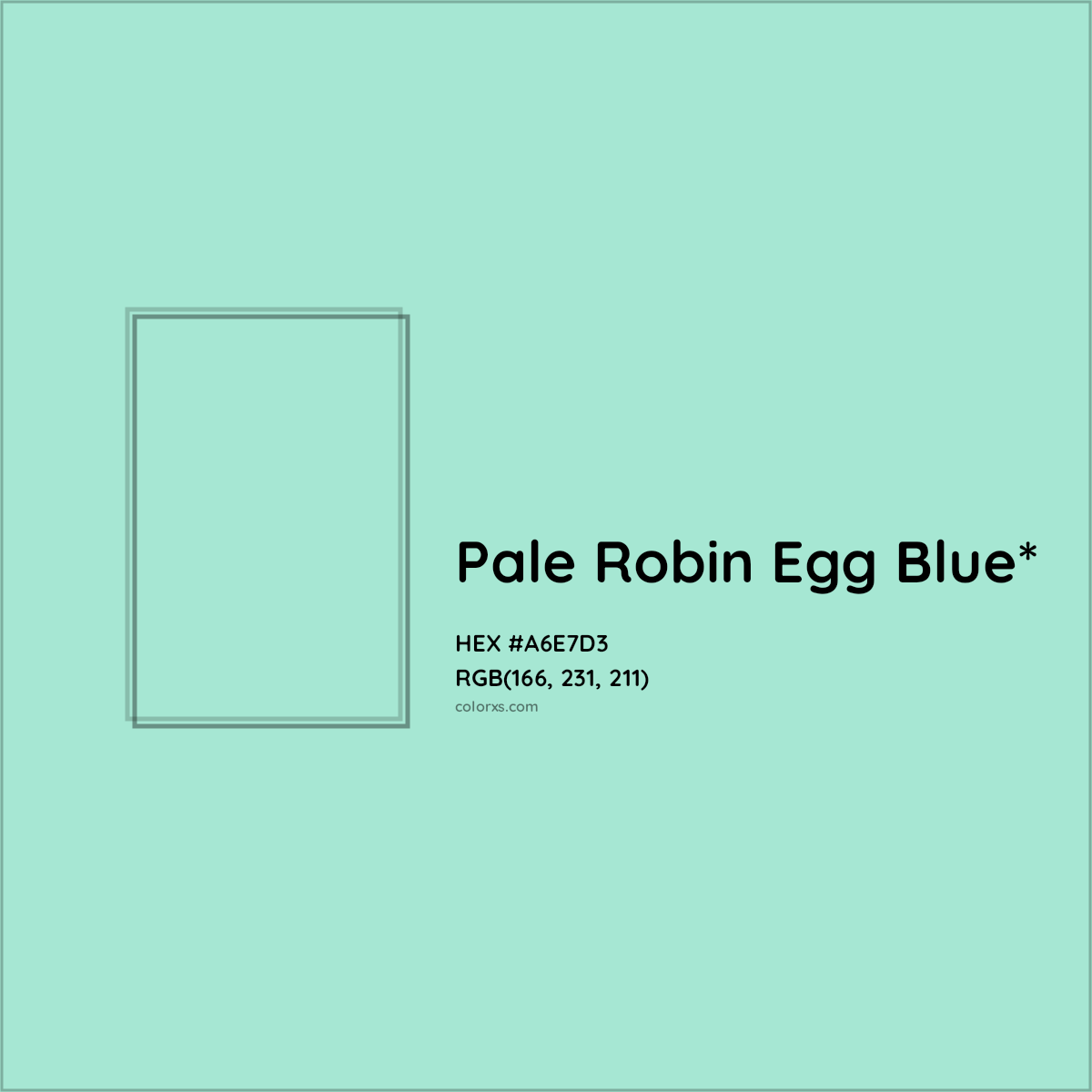 #A6E7D3 hex color. RGB, RYB, CMYK, HSL, HSV codes and color conversions. Matching color names, palettes, paints.