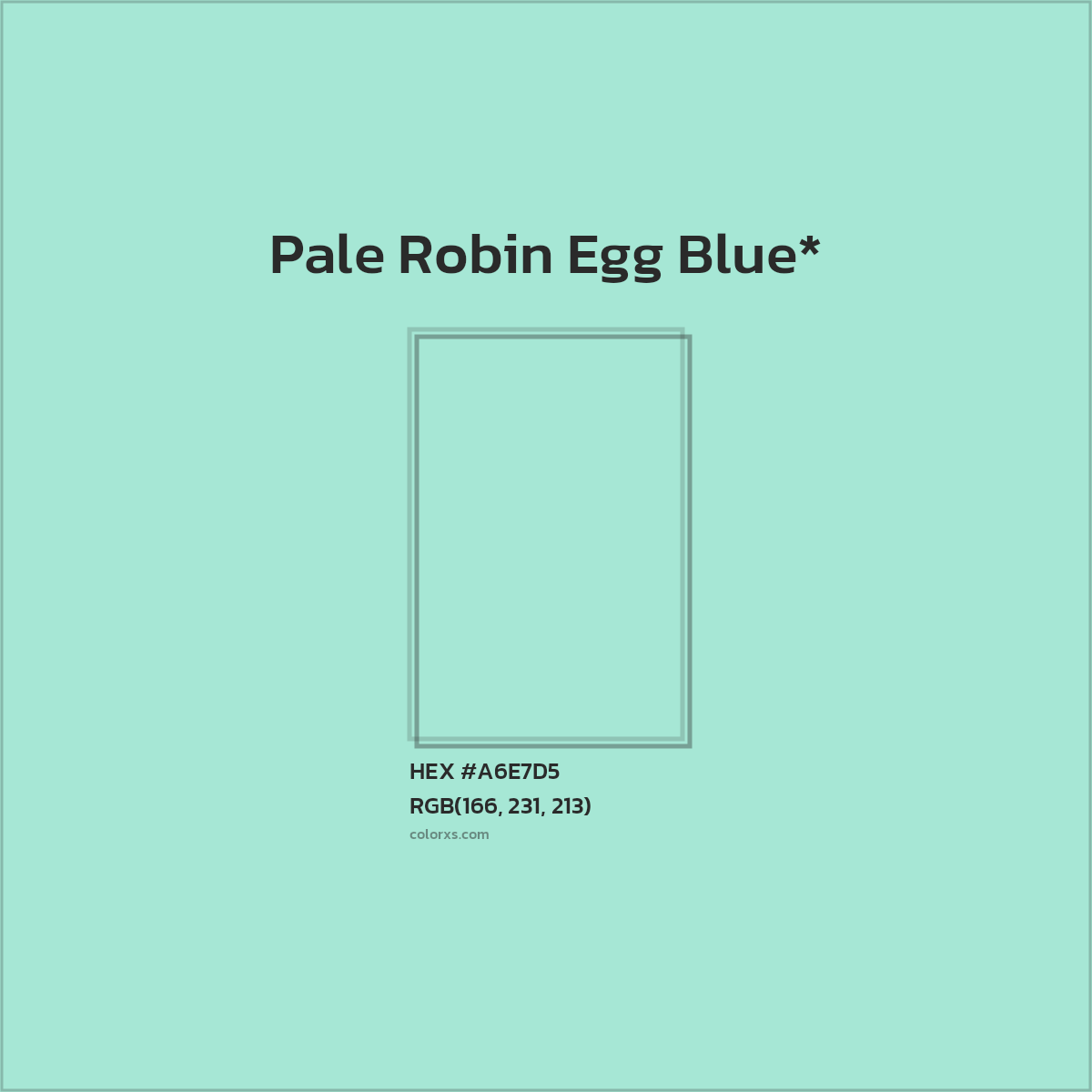 #A6E7D5 hex color. RGB, RYB, CMYK, HSL, HSV codes and color conversions. Matching color names, palettes, paints.