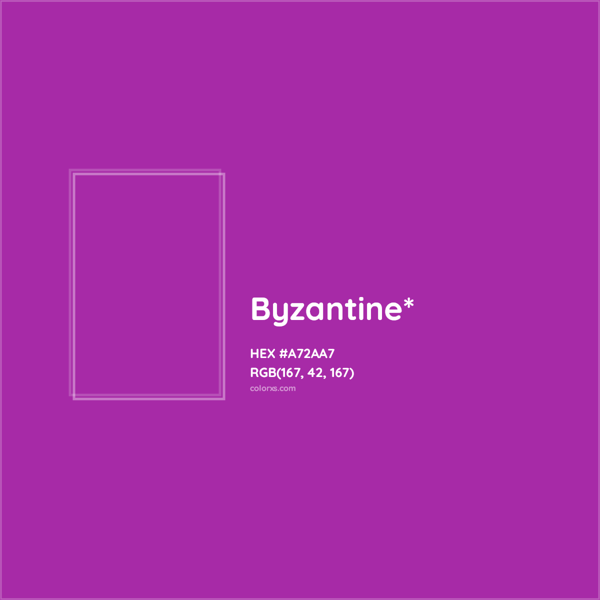 #A72AA7 hex color. RGB, RYB, CMYK, HSL, HSV codes and color conversions. Matching color names, palettes, paints.