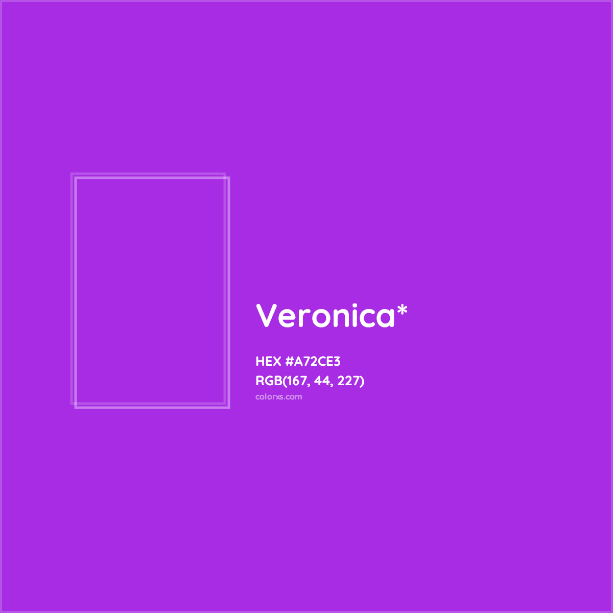 #A72CE3 hex color. RGB, RYB, CMYK, HSL, HSV codes and color conversions. Matching color names, palettes, paints.