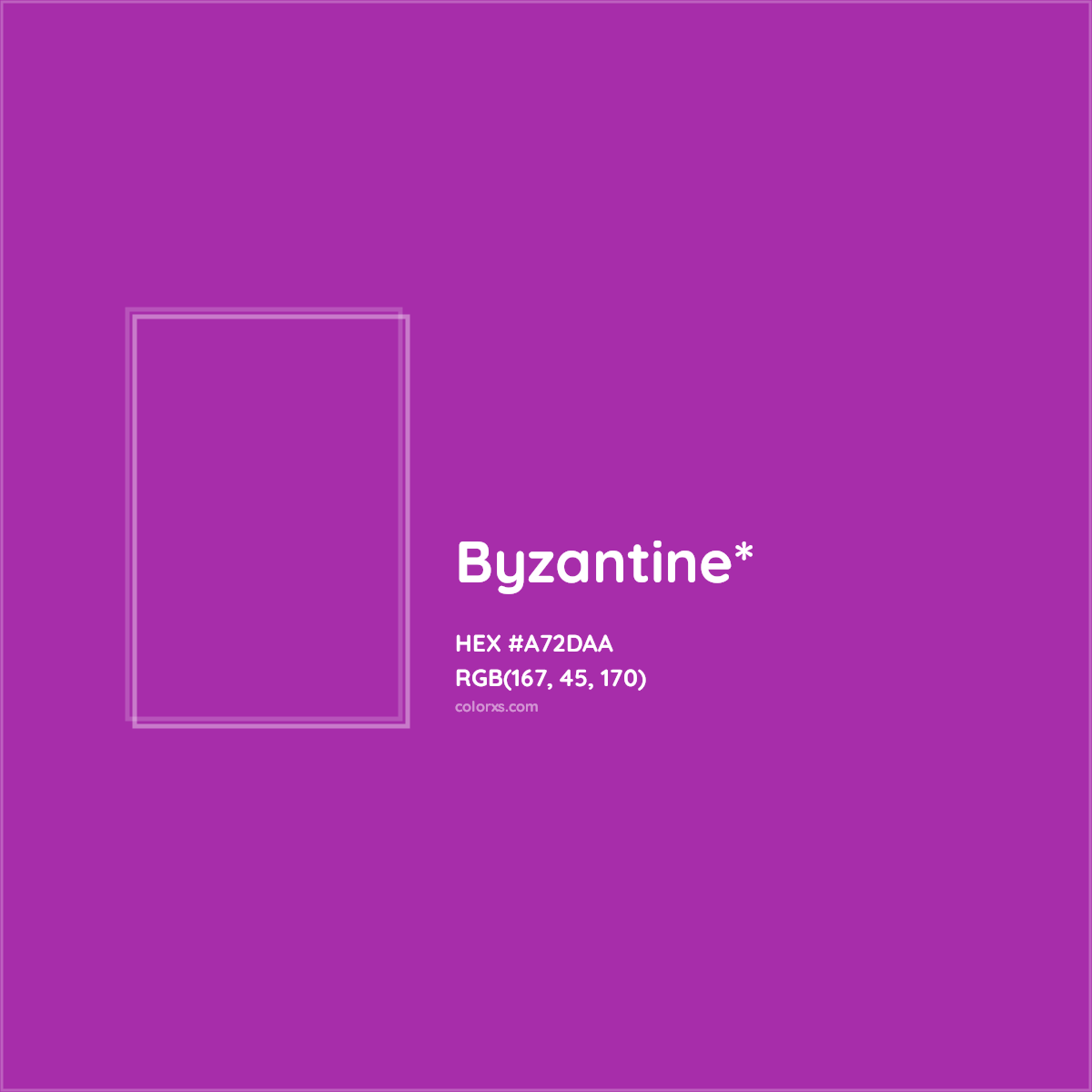 #A72DAA hex color. RGB, RYB, CMYK, HSL, HSV codes and color conversions. Matching color names, palettes, paints.