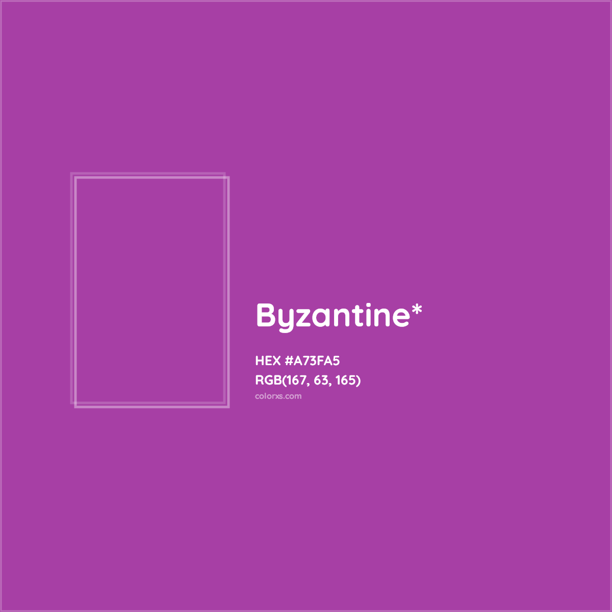 #A73FA5 hex color. RGB, RYB, CMYK, HSL, HSV codes and color conversions. Matching color names, palettes, paints.