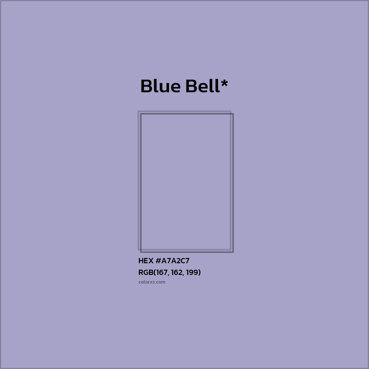 #A7A2C7 hex color. RGB, RYB, CMYK, HSL, HSV codes and color conversions. Matching color names, palettes, paints.