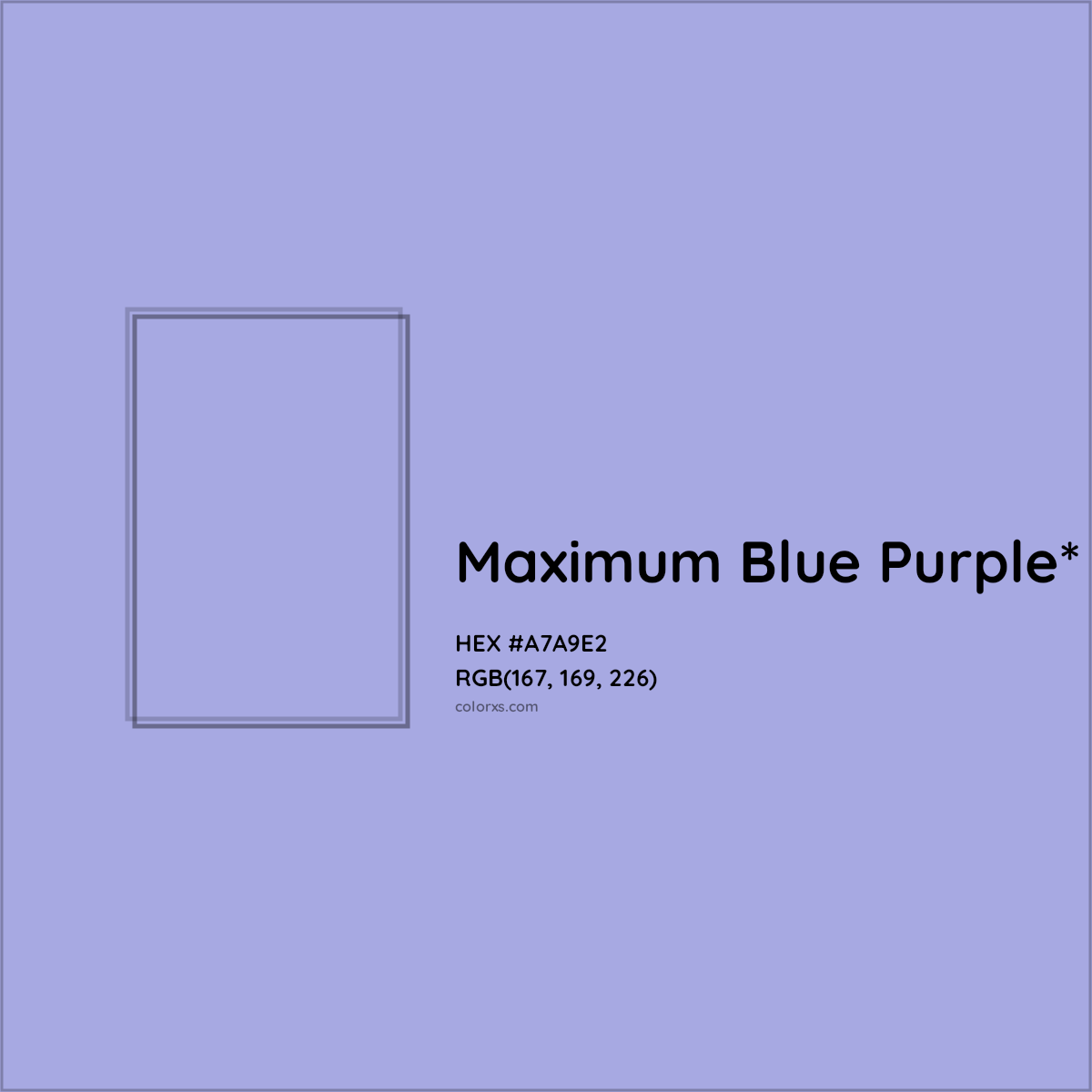 #A7A9E2 hex color. RGB, RYB, CMYK, HSL, HSV codes and color conversions. Matching color names, palettes, paints.