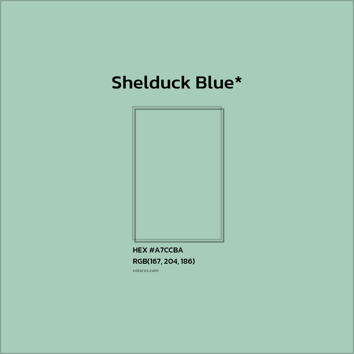 #A7CCBA hex color. RGB, RYB, CMYK, HSL, HSV codes and color conversions. Matching color names, palettes, paints.