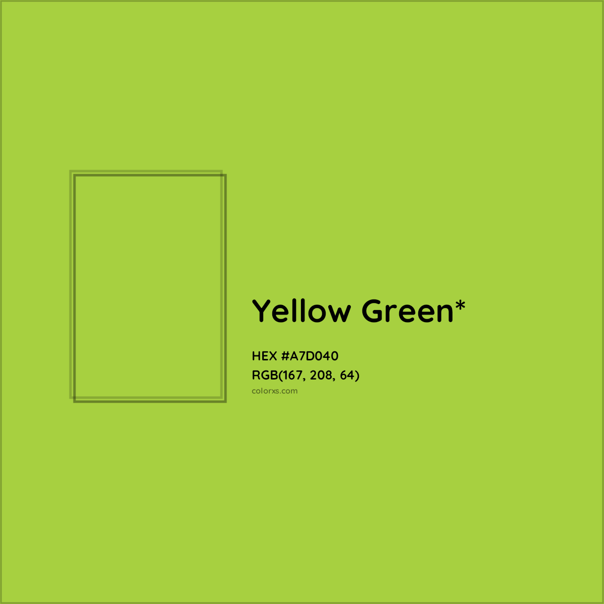 #A7D040 hex color. RGB, RYB, CMYK, HSL, HSV codes and color conversions. Matching color names, palettes, paints.