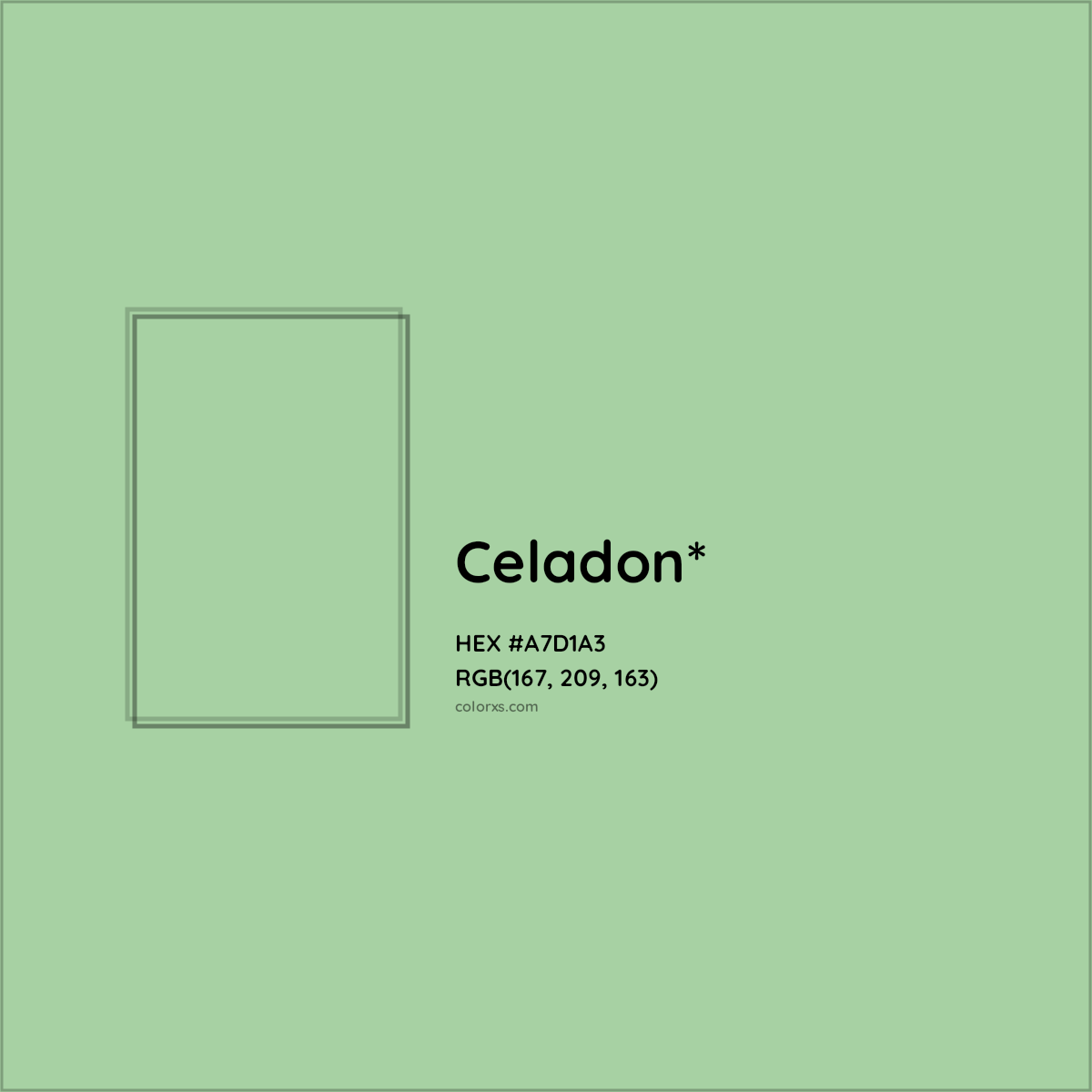 #A7D1A3 hex color. RGB, RYB, CMYK, HSL, HSV codes and color conversions. Matching color names, palettes, paints.