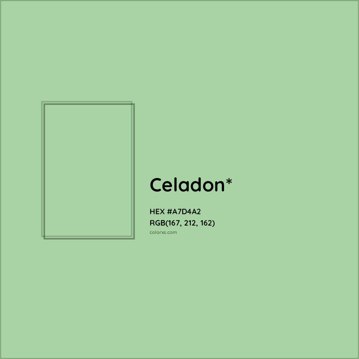 #A7D4A2 hex color. RGB, RYB, CMYK, HSL, HSV codes and color conversions. Matching color names, palettes, paints.