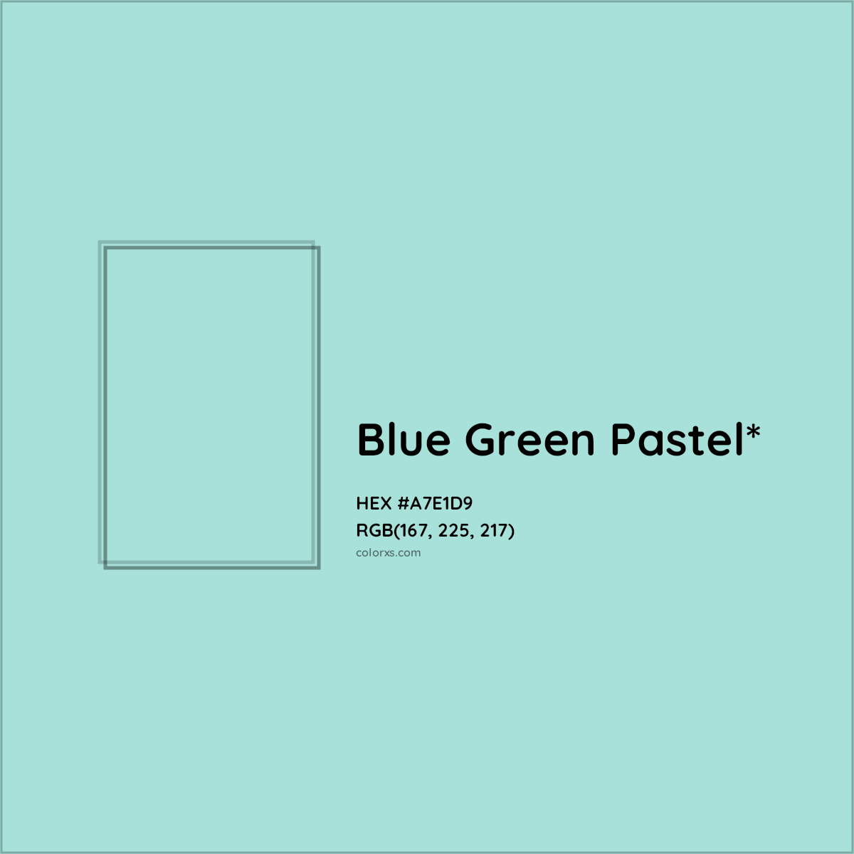 #A7E1D9 hex color. RGB, RYB, CMYK, HSL, HSV codes and color conversions. Matching color names, palettes, paints.