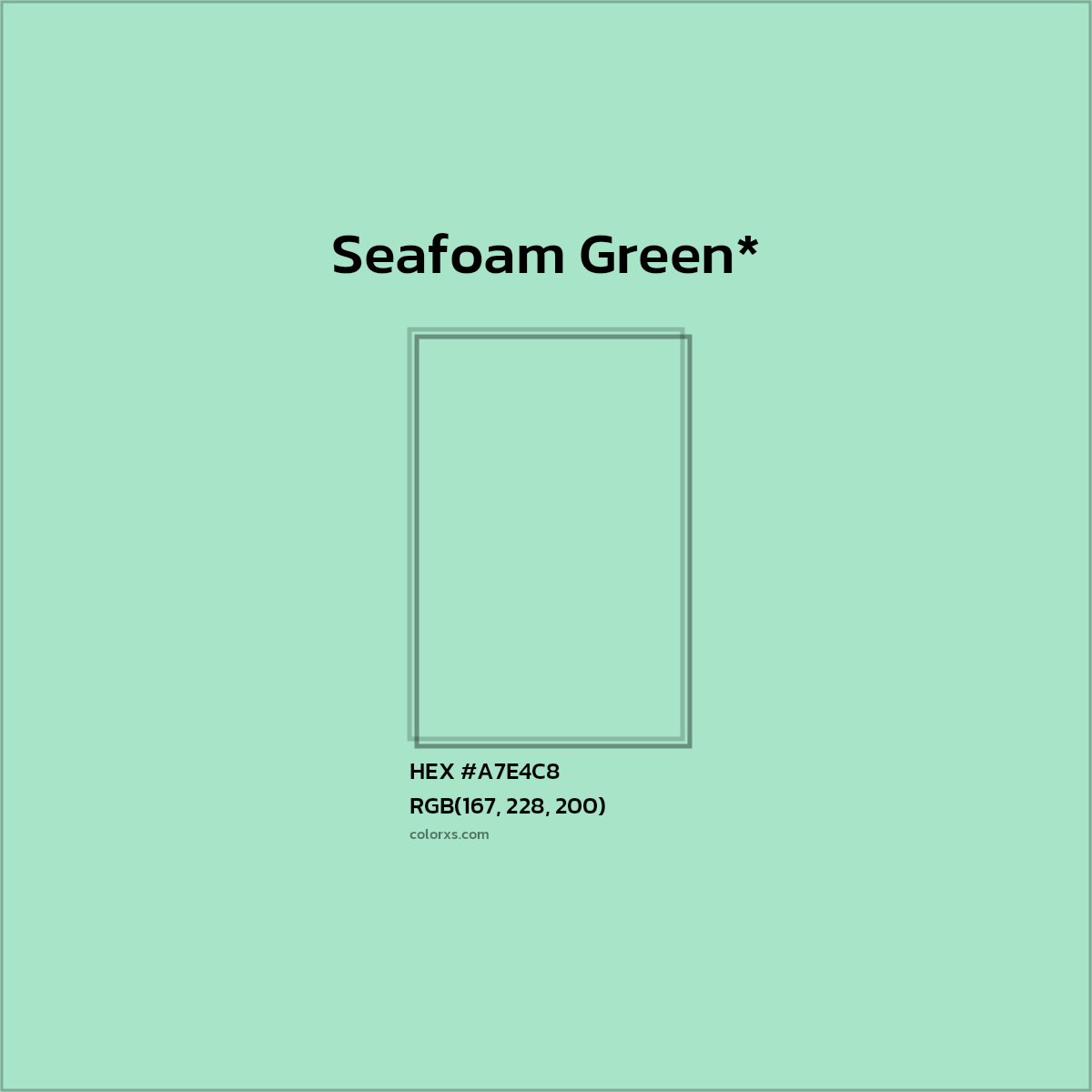 #A7E4C8 hex color. RGB, RYB, CMYK, HSL, HSV codes and color conversions. Matching color names, palettes, paints.
