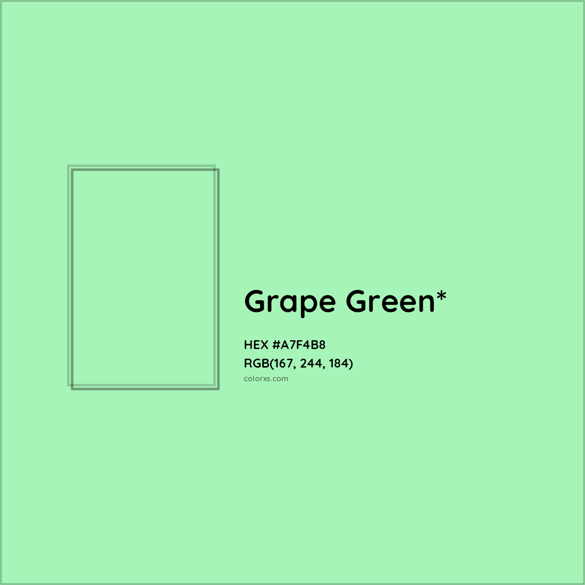 #A7F4B8 hex color. RGB, RYB, CMYK, HSL, HSV codes and color conversions. Matching color names, palettes, paints.