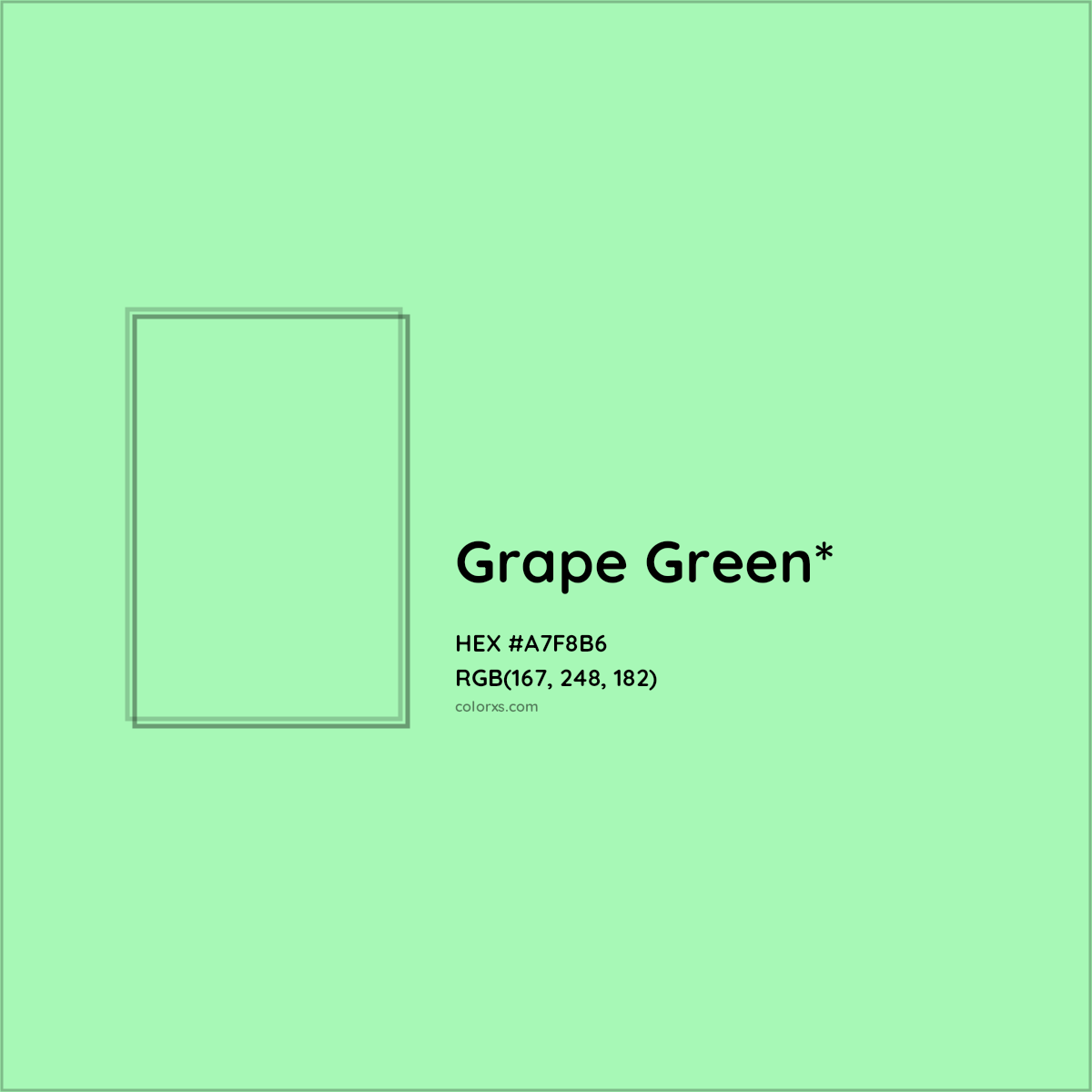 #A7F8B6 hex color. RGB, RYB, CMYK, HSL, HSV codes and color conversions. Matching color names, palettes, paints.