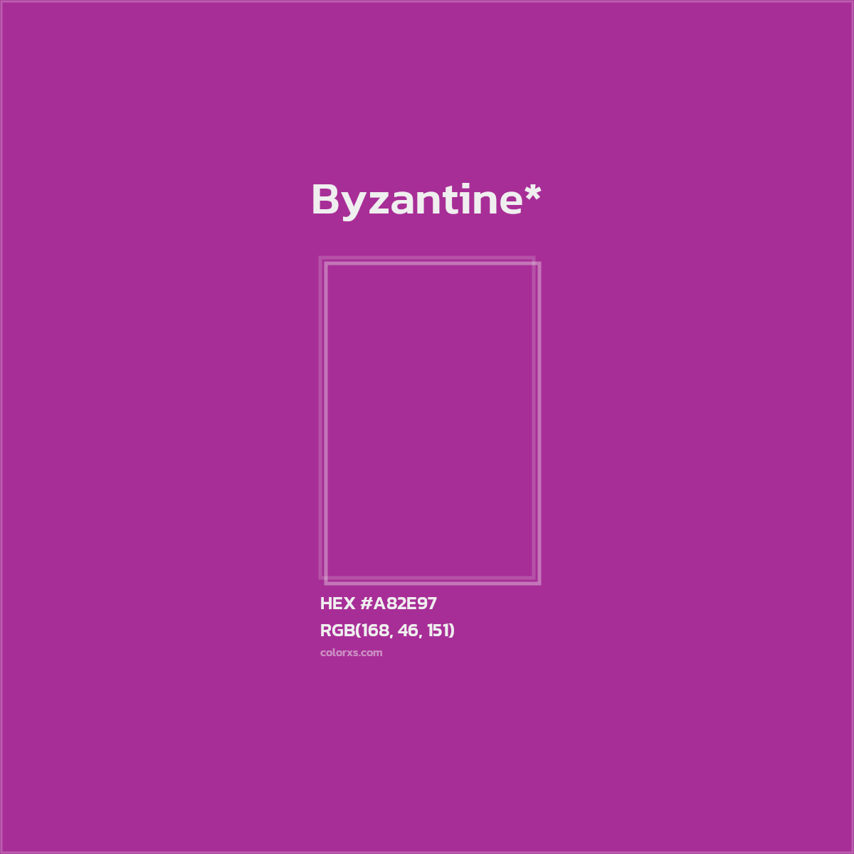 #A82E97 hex color. RGB, RYB, CMYK, HSL, HSV codes and color conversions. Matching color names, palettes, paints.