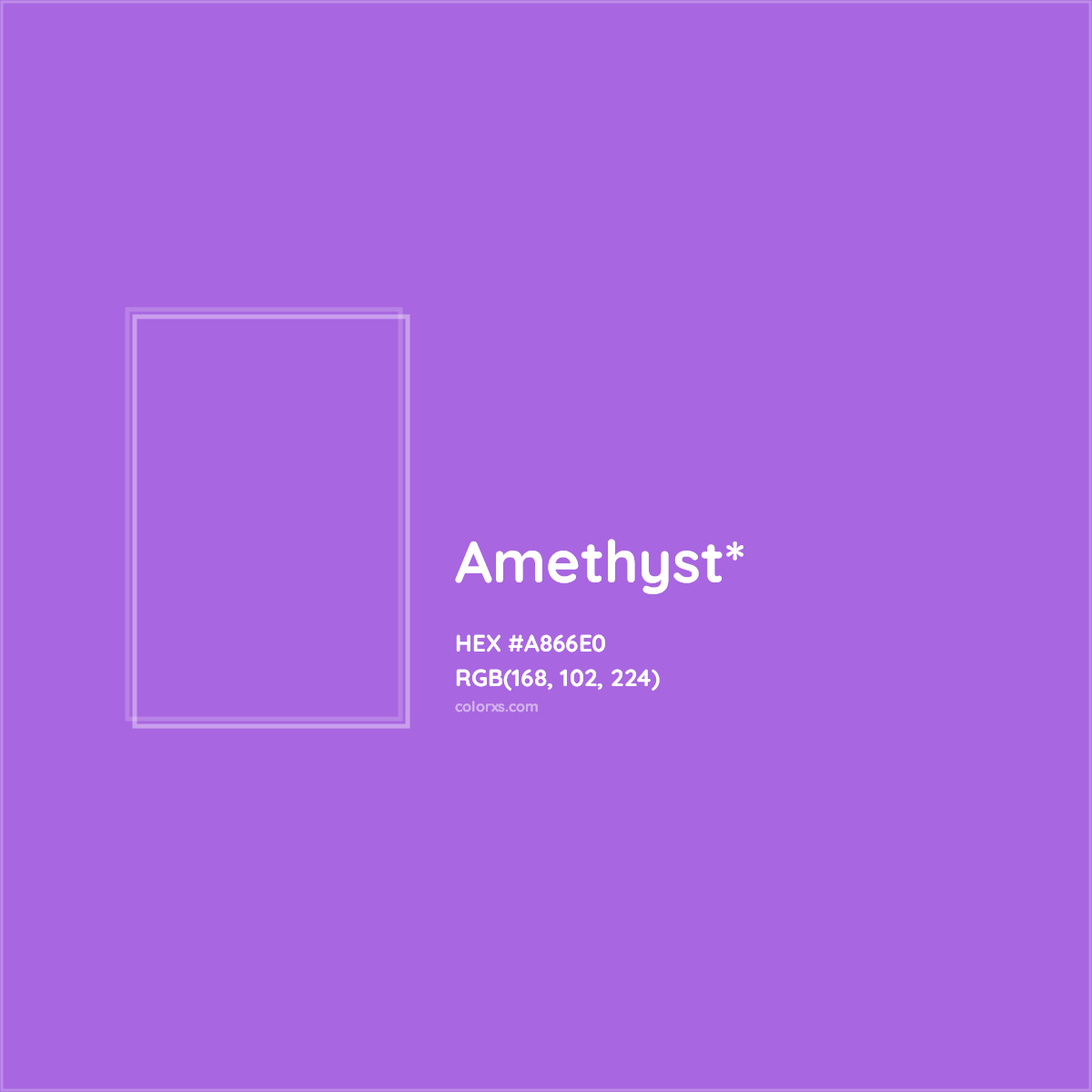 #A866E0 hex color. RGB, RYB, CMYK, HSL, HSV codes and color conversions. Matching color names, palettes, paints.