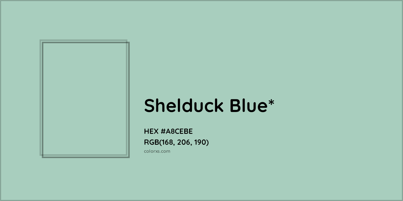 #A8CEBE hex color. RGB, RYB, CMYK, HSL, HSV codes and color conversions. Matching color names, palettes, paints.