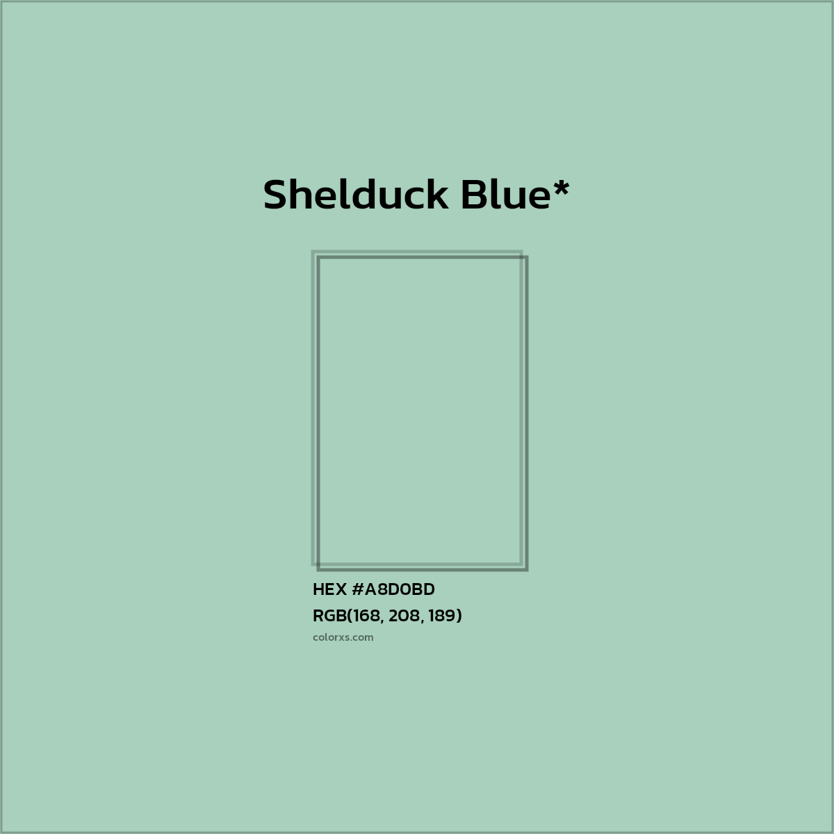 #A8D0BD hex color. RGB, RYB, CMYK, HSL, HSV codes and color conversions. Matching color names, palettes, paints.
