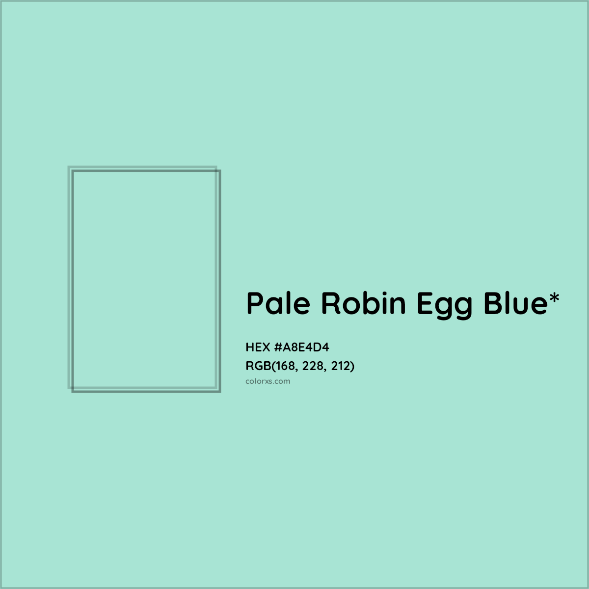#A8E4D4 hex color. RGB, RYB, CMYK, HSL, HSV codes and color conversions. Matching color names, palettes, paints.