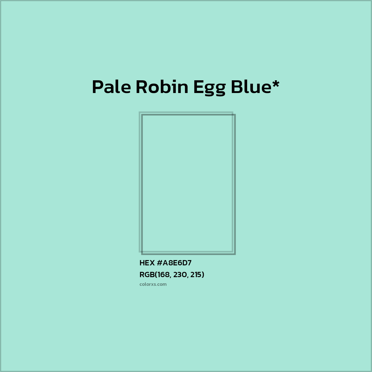 #A8E6D7 hex color. RGB, RYB, CMYK, HSL, HSV codes and color conversions. Matching color names, palettes, paints.