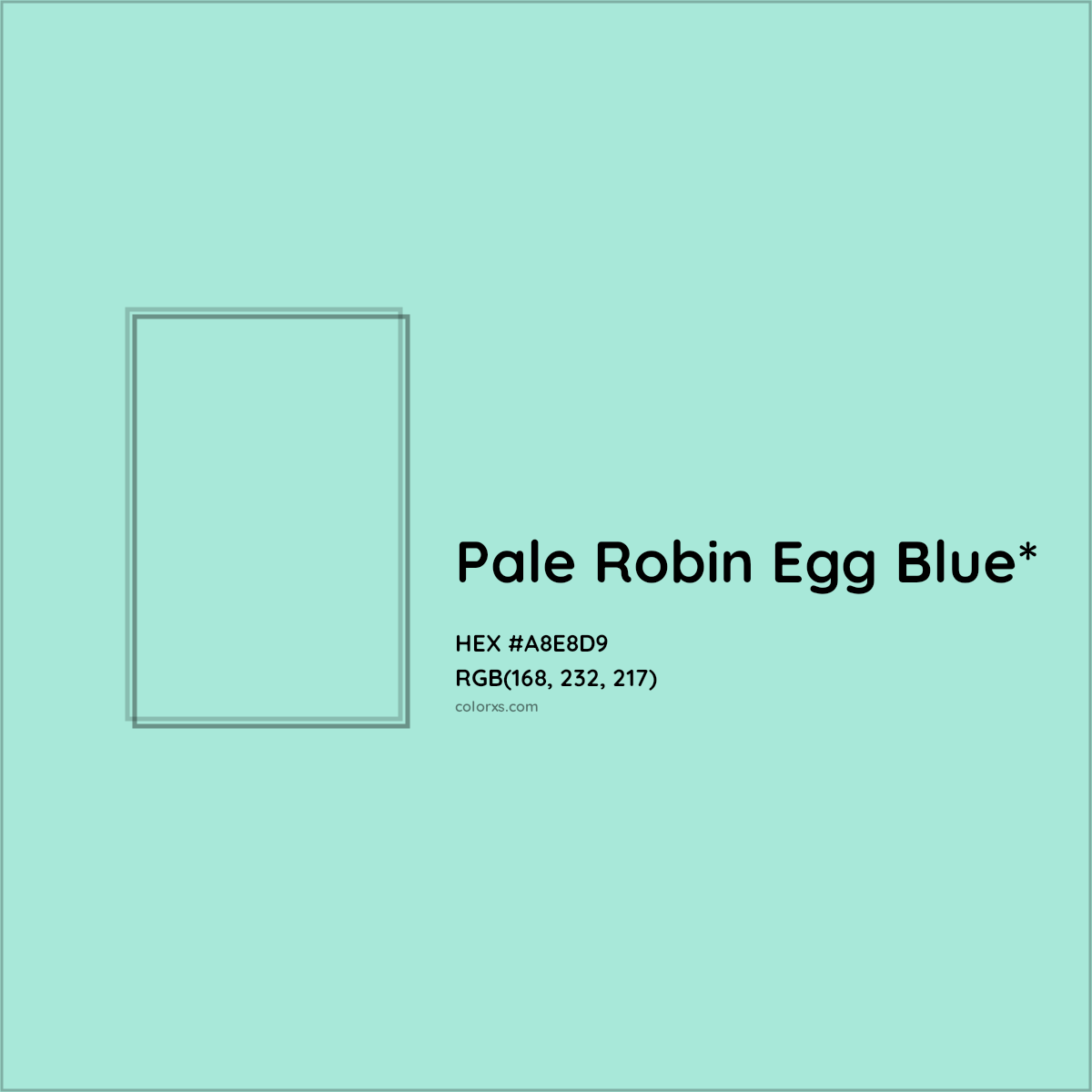 #A8E8D9 hex color. RGB, RYB, CMYK, HSL, HSV codes and color conversions. Matching color names, palettes, paints.