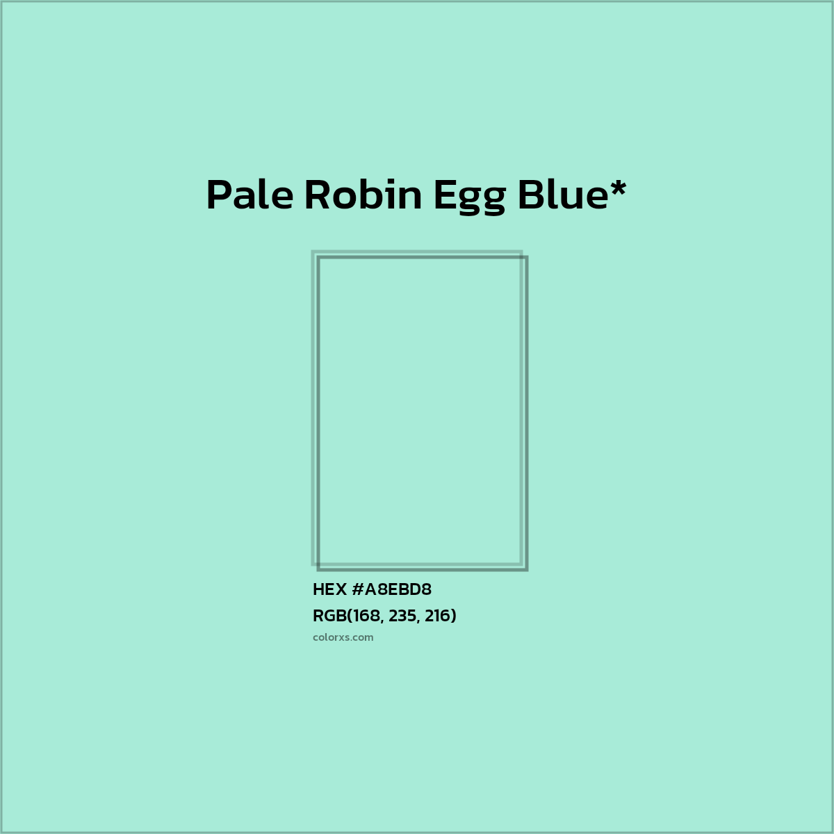 #A8EBD8 hex color. RGB, RYB, CMYK, HSL, HSV codes and color conversions. Matching color names, palettes, paints.
