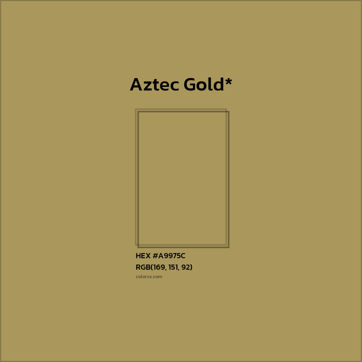 #A9975C hex color. RGB, RYB, CMYK, HSL, HSV codes and color conversions. Matching color names, palettes, paints.