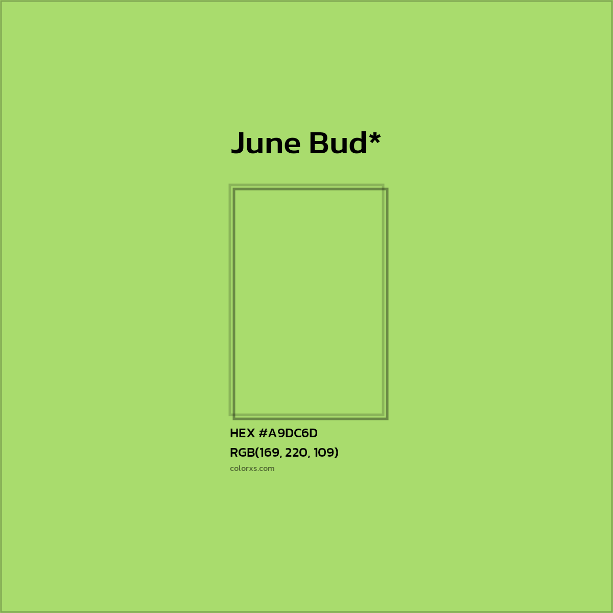 #A9DC6D hex color. RGB, RYB, CMYK, HSL, HSV codes and color conversions. Matching color names, palettes, paints.