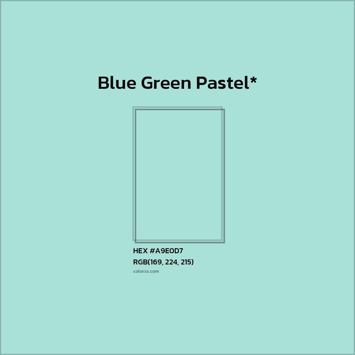 #A9E0D7 hex color. RGB, RYB, CMYK, HSL, HSV codes and color conversions. Matching color names, palettes, paints.