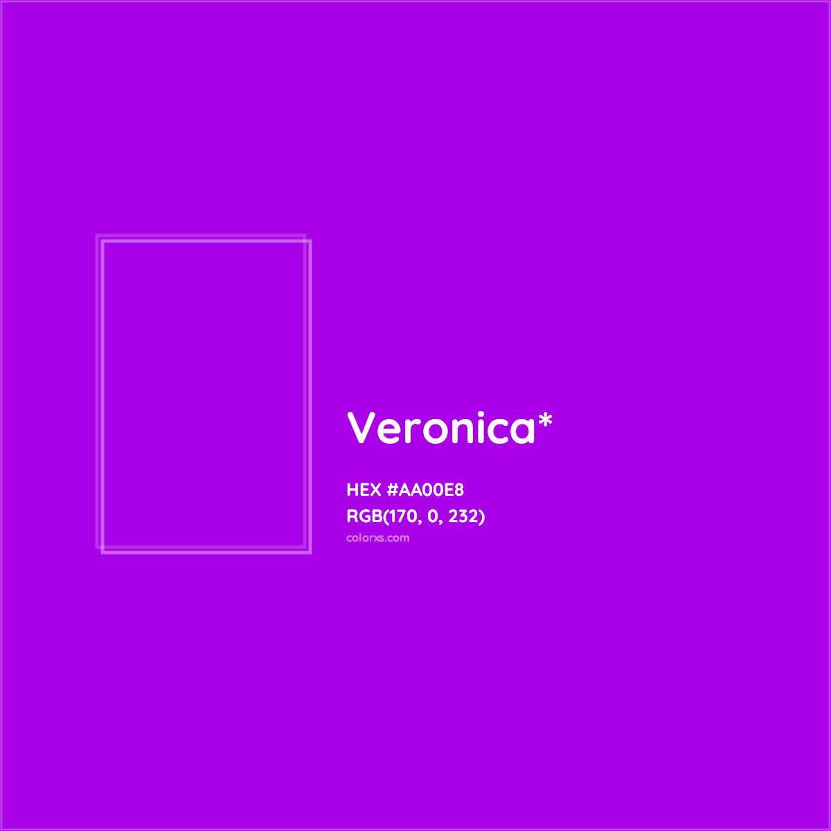 #AA00E8 hex color. RGB, RYB, CMYK, HSL, HSV codes and color conversions. Matching color names, palettes, paints.