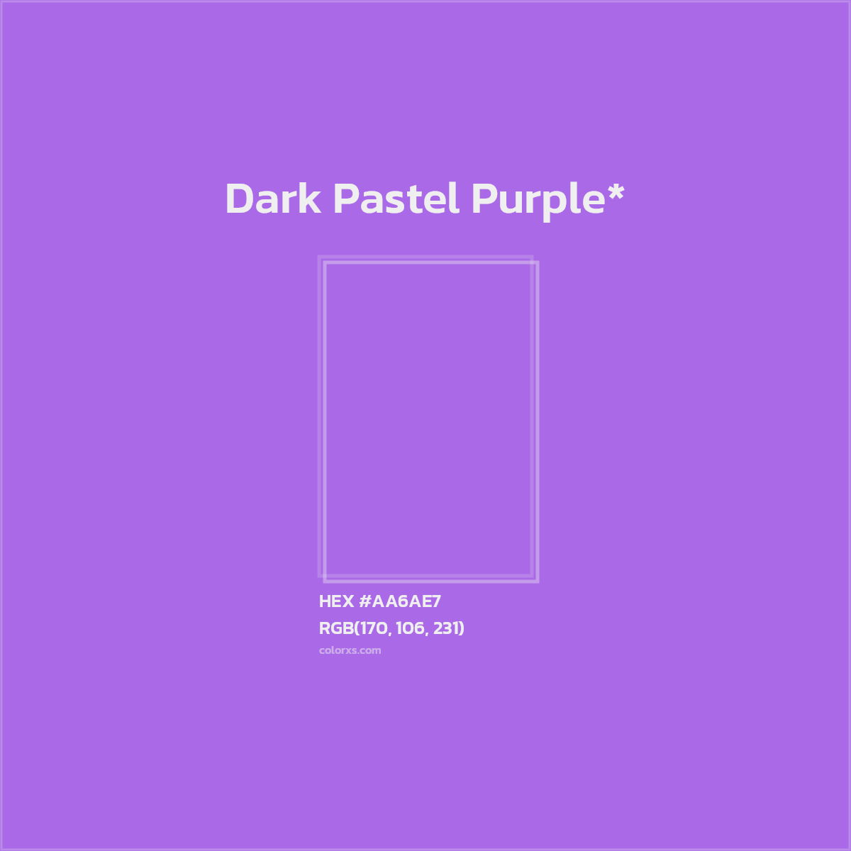 #AA6AE7 hex color. RGB, RYB, CMYK, HSL, HSV codes and color conversions. Matching color names, palettes, paints.