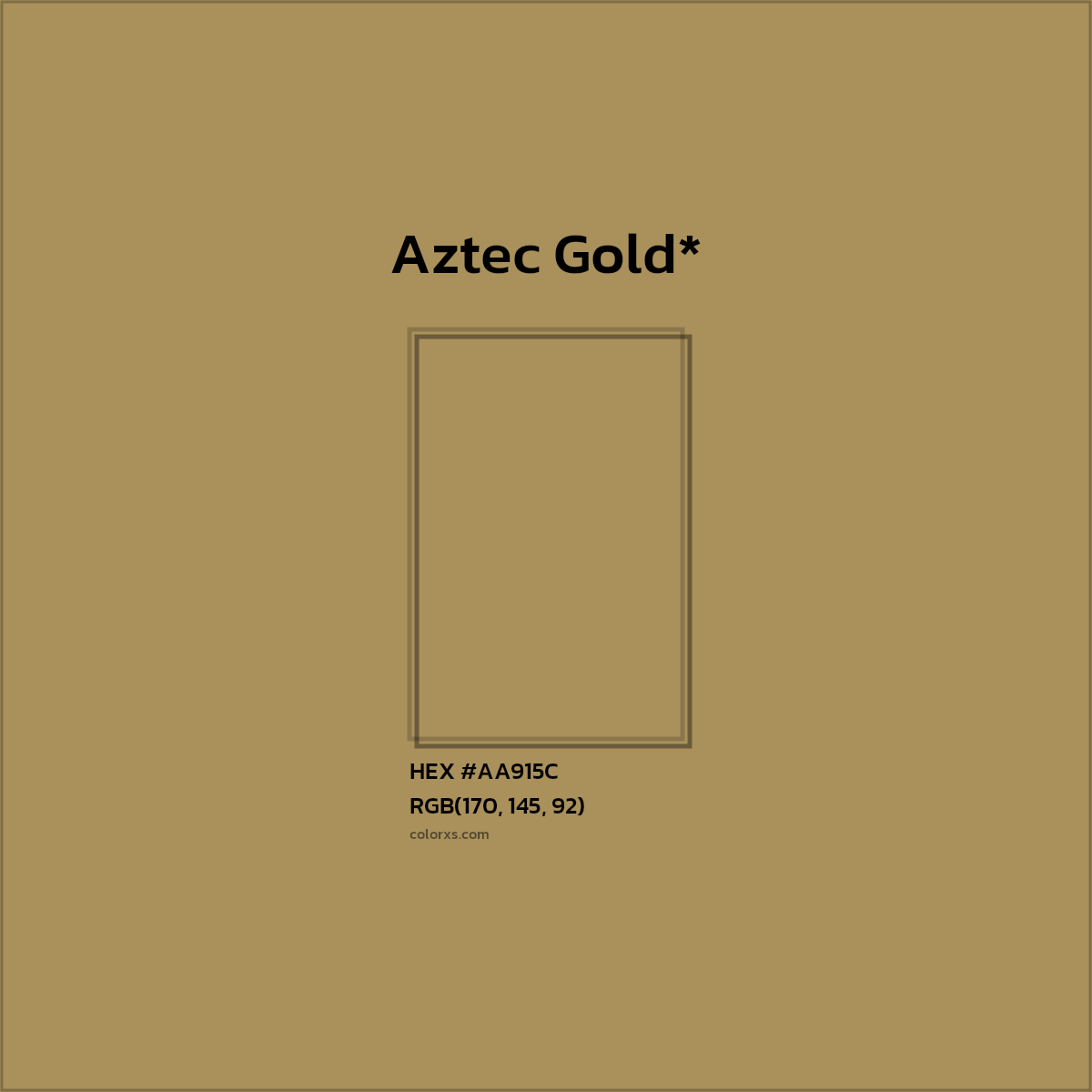#AA915C hex color. RGB, RYB, CMYK, HSL, HSV codes and color conversions. Matching color names, palettes, paints.