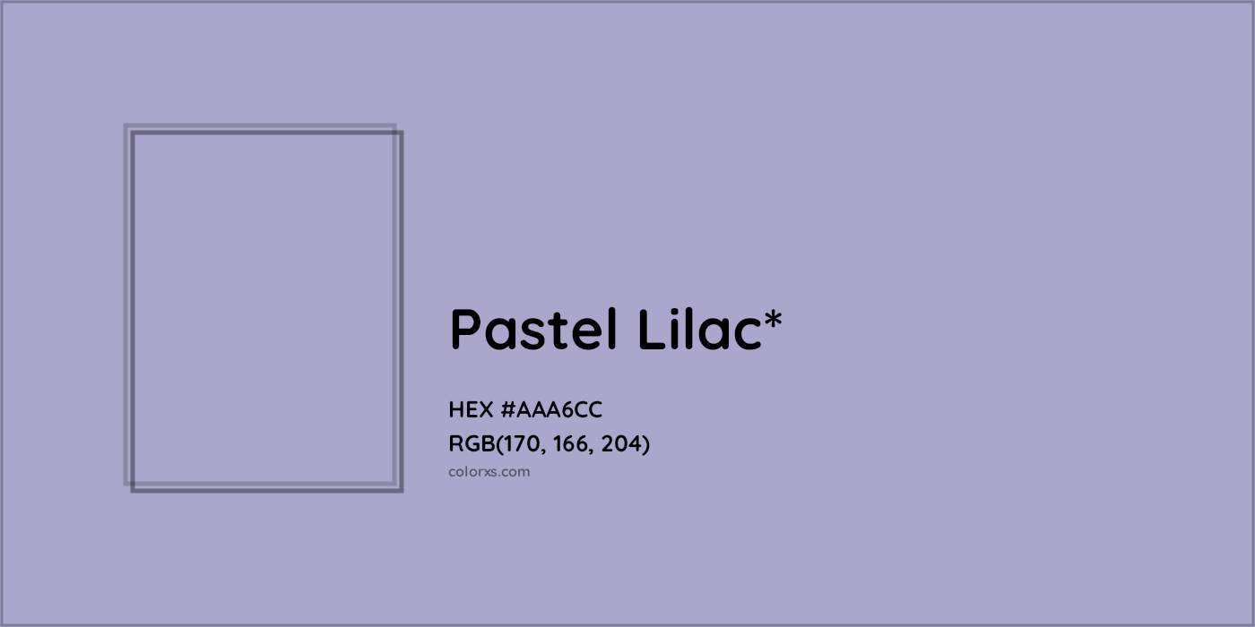 #AAA6CC hex color. RGB, RYB, CMYK, HSL, HSV codes and color conversions. Matching color names, palettes, paints.