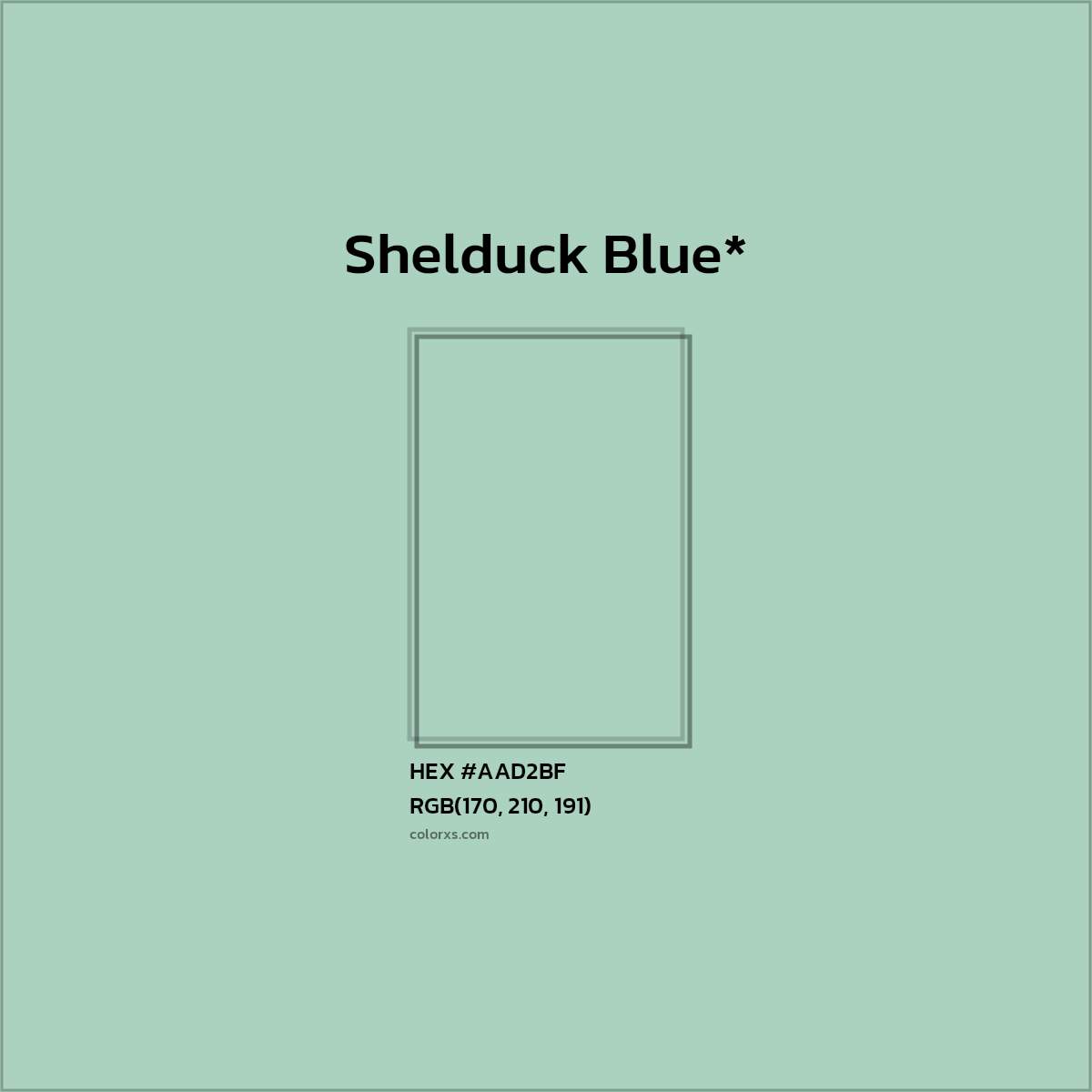#AAD2BF hex color. RGB, RYB, CMYK, HSL, HSV codes and color conversions. Matching color names, palettes, paints.