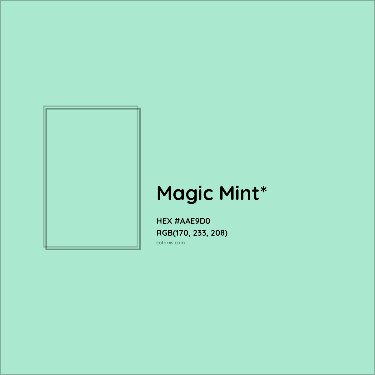 #AAE9D0 hex color. RGB, RYB, CMYK, HSL, HSV codes and color conversions. Matching color names, palettes, paints.