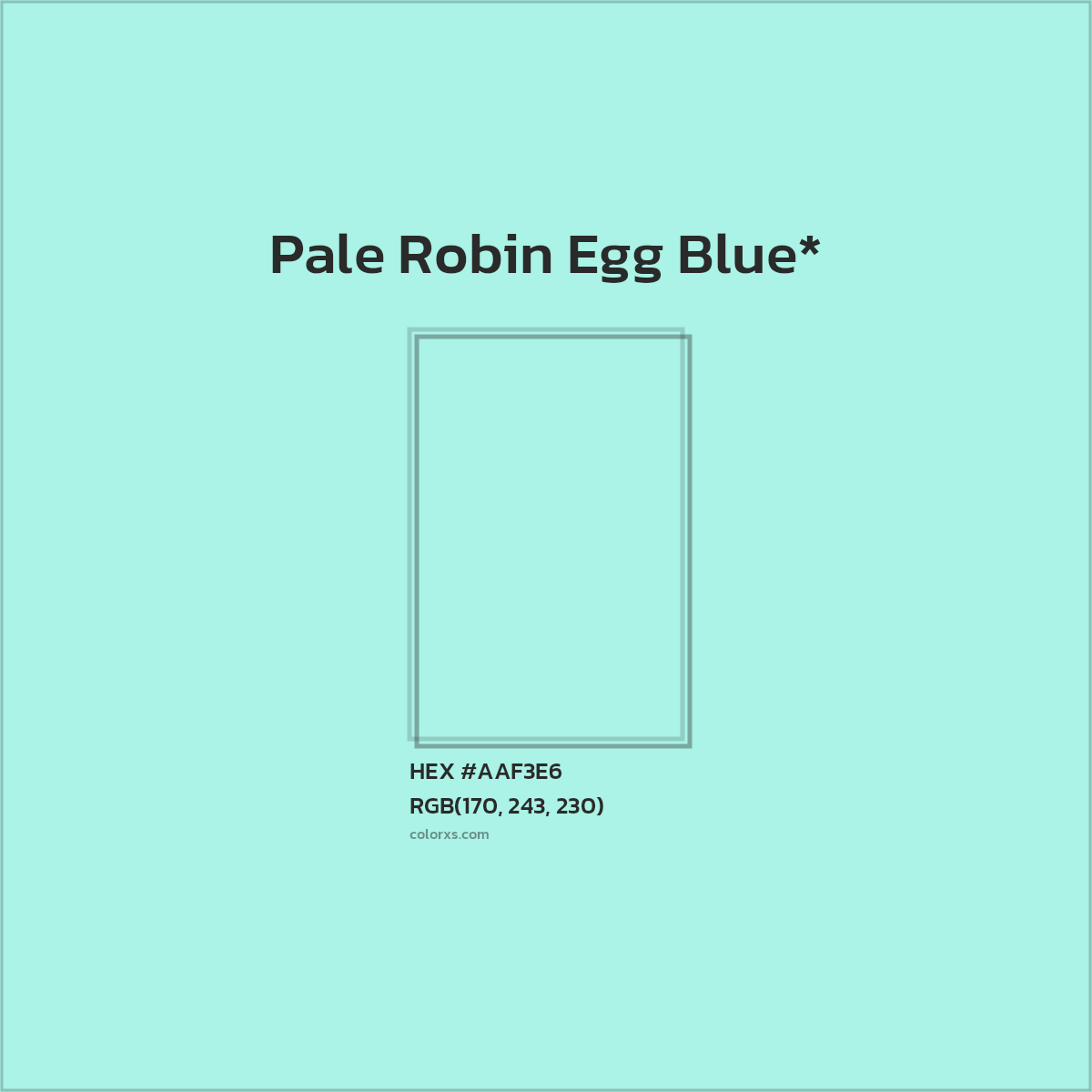 #AAF3E6 hex color. RGB, RYB, CMYK, HSL, HSV codes and color conversions. Matching color names, palettes, paints.