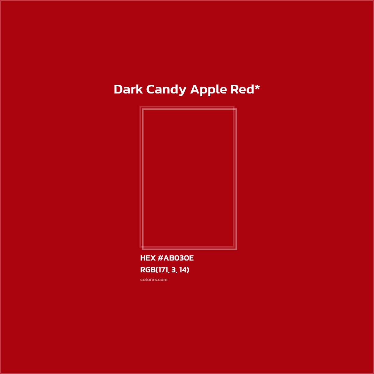#AB030E hex color. RGB, RYB, CMYK, HSL, HSV codes and color conversions. Matching color names, palettes, paints.