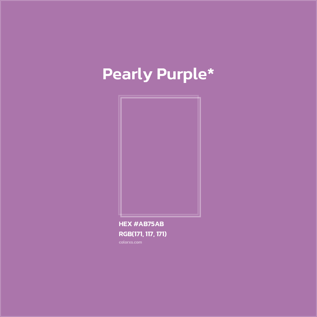 #AB75AB hex color. RGB, RYB, CMYK, HSL, HSV codes and color conversions. Matching color names, palettes, paints.