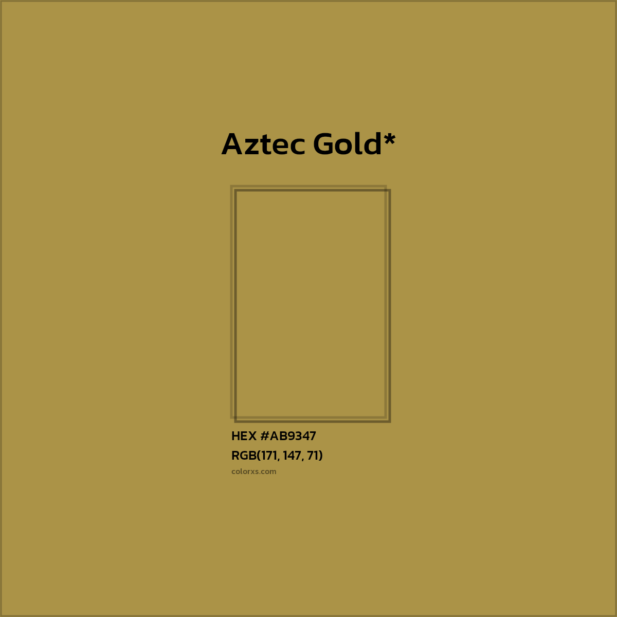 #AB9347 hex color. RGB, RYB, CMYK, HSL, HSV codes and color conversions. Matching color names, palettes, paints.