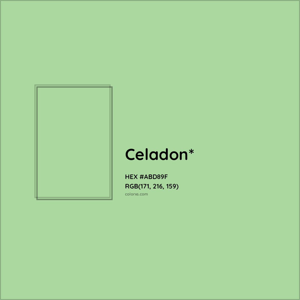 #ABD89F hex color. RGB, RYB, CMYK, HSL, HSV codes and color conversions. Matching color names, palettes, paints.