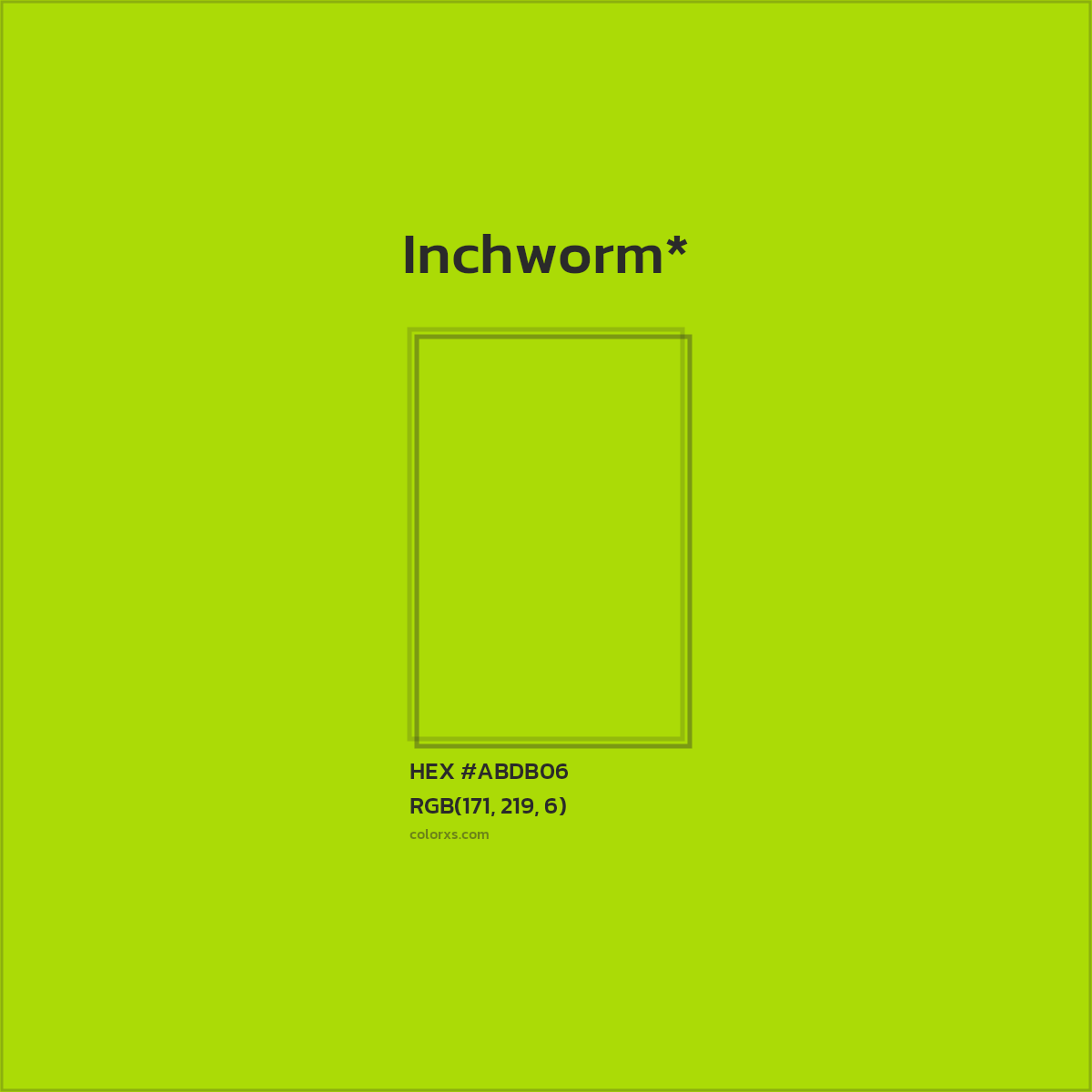 #ABDB06 hex color. RGB, RYB, CMYK, HSL, HSV codes and color conversions. Matching color names, palettes, paints.