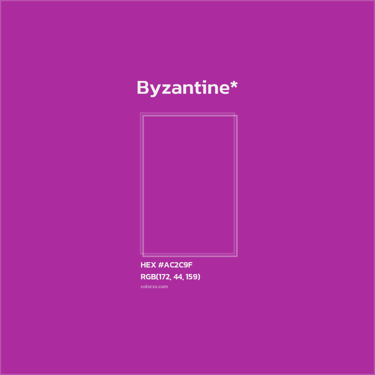 #AC2C9F hex color. RGB, RYB, CMYK, HSL, HSV codes and color conversions. Matching color names, palettes, paints.